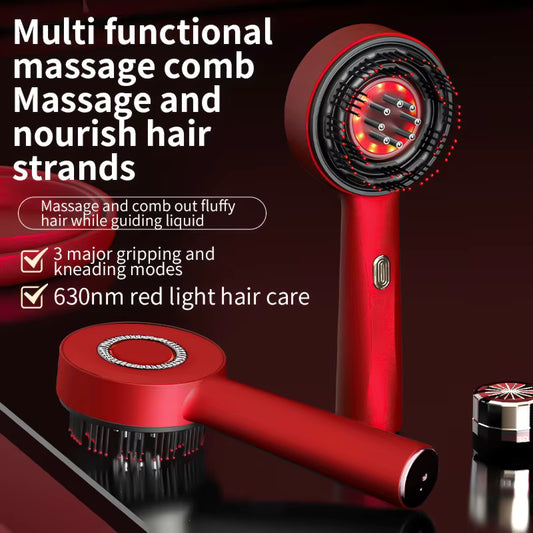 Electric Scalp Massage Comb with Red Light Therapy – Hair Growth &amp; Hair Loss Treatment Brush